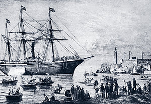 Zeichnung des Schiffs "Alamy"
